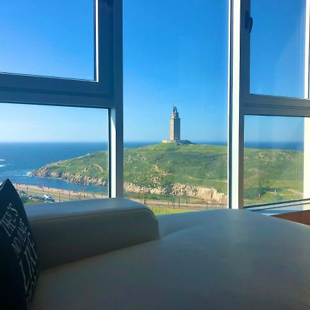 Parking, Vistas Al Mar Y Tres Habitaciones A Coruña Buitenkant foto