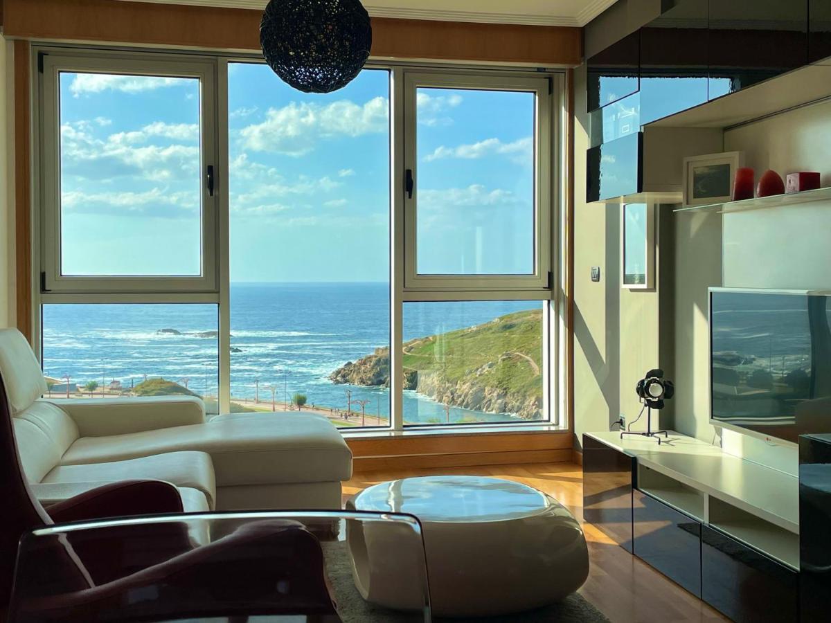 Parking, Vistas Al Mar Y Tres Habitaciones A Coruña Buitenkant foto